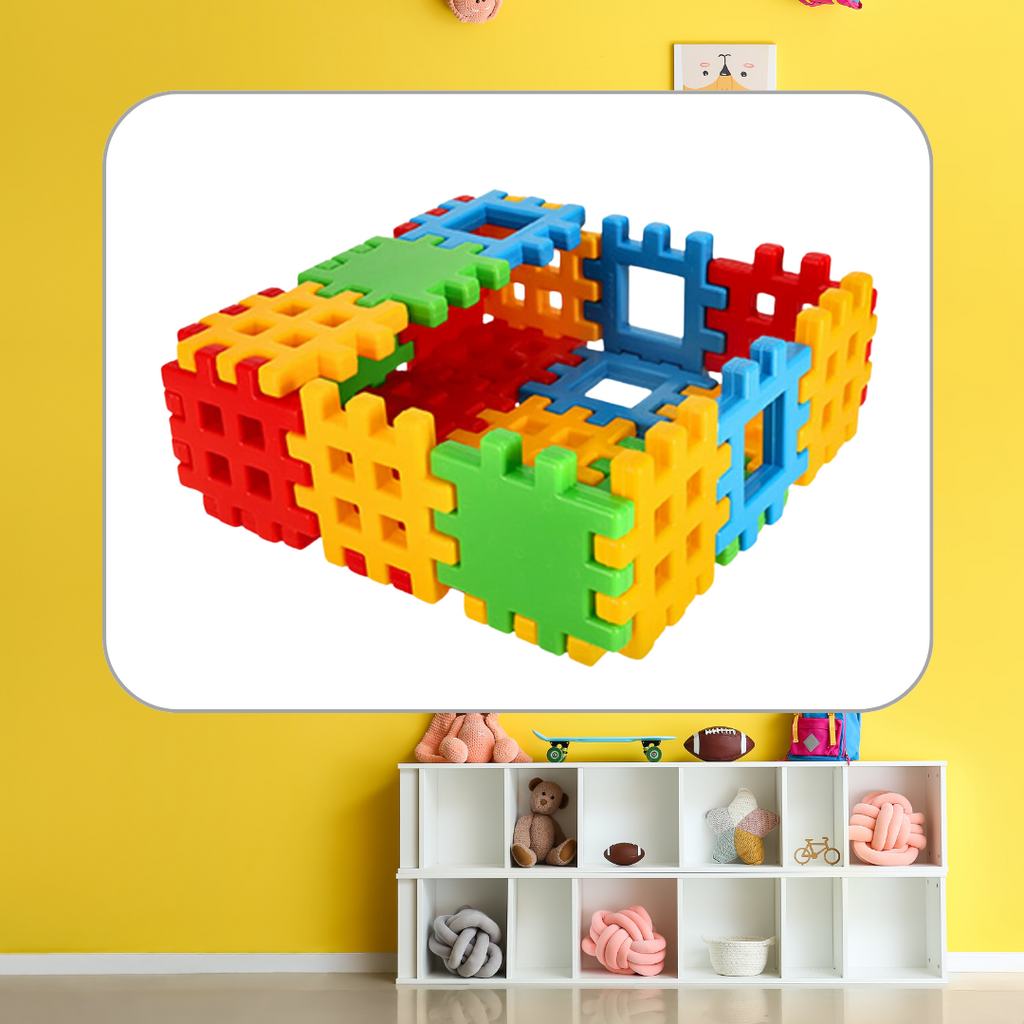 Klocki wafle — budowla przestrzenna z kolorowych elementów